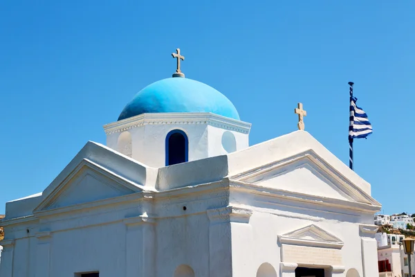 Tle krzyż w santorini Grecja i niebo — Zdjęcie stockowe