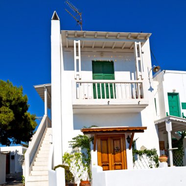 Yunanistan antorini Avrupa eski ev ve beyaz renk Adası