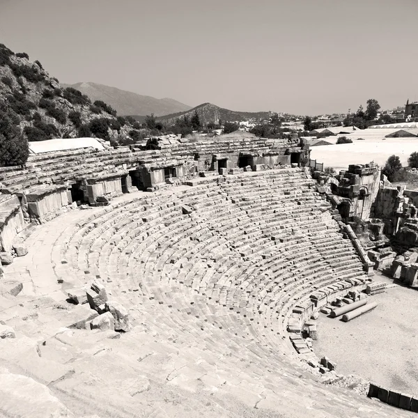 Arkeologi theater i myra Turkiet Europa gamla romerska begravningsplatsen — Stockfoto