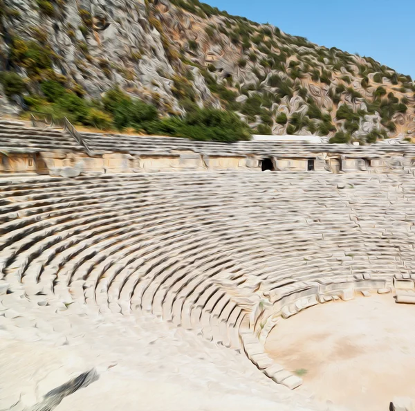 Arqueología teatro en myra pavo europa viejo romano necrópolis — Foto de Stock