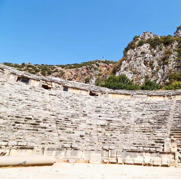 Archeology theater  in  myra turkey europe old roman necropolis — Stock Photo, Image