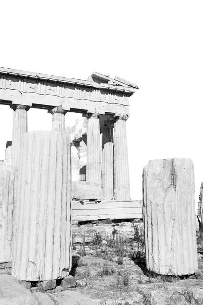 En Grecia la antigua arquitectura y lugar histórico partenón en — Foto de Stock