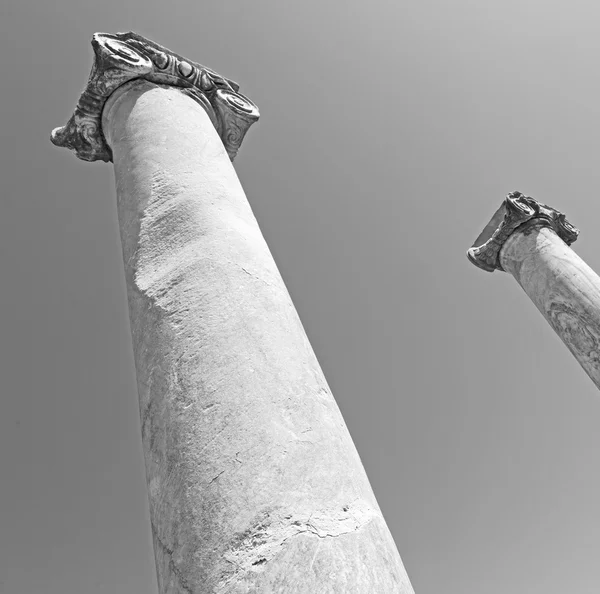 Colonna nel vecchio tempio e teatro in esus antalya tacchino come — Foto Stock