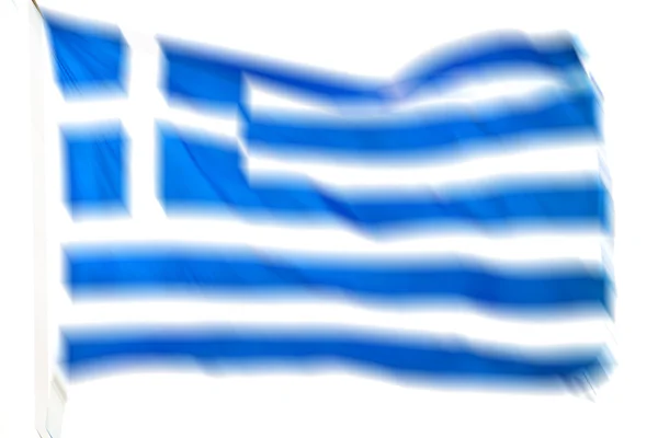 Suddig vit viftar Grekland flaggan — Stockfoto