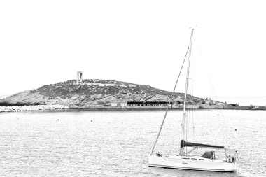 Akdeniz se tekne adalarından köpük ve köpük Yunanistan