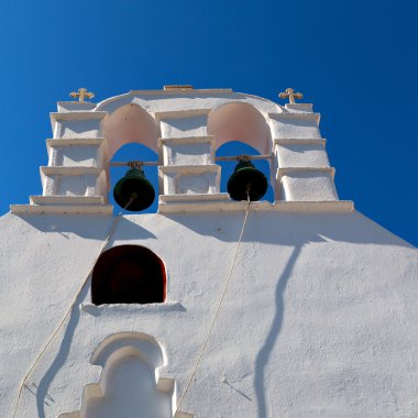  Mykonos eski mimari beyaz arka plan çapraz santo içinde