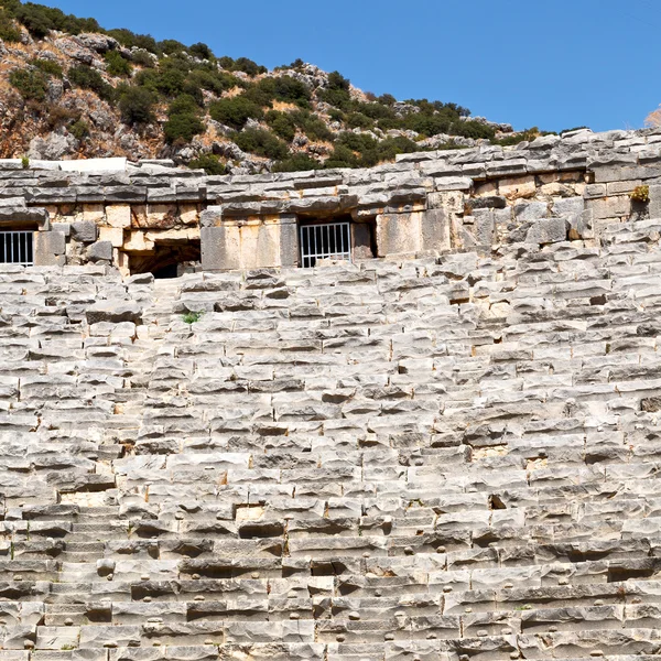 Arqueología teatro en myra pavo europa viejo romano necrópolis — Foto de Stock