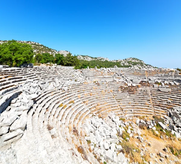 Το παλιό ιερό και το θέατρο στο termessos Αττάλεια Τουρκία Ασία ουρανό — Φωτογραφία Αρχείου