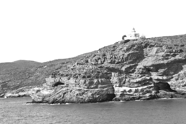 Espuma y espuma griega de las islas del barco en el Mediterráneo se —  Fotos de Stock