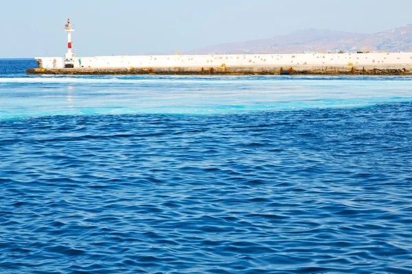Faro santorini el mar mediterráneo crucero — Foto de Stock
