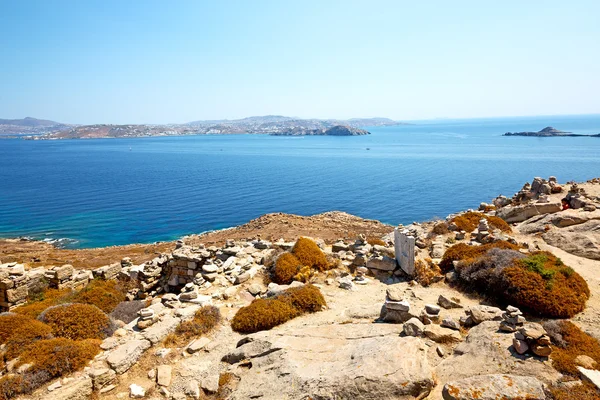 Famoso en delos Grecia histórica acrópolis ruina sitio —  Fotos de Stock