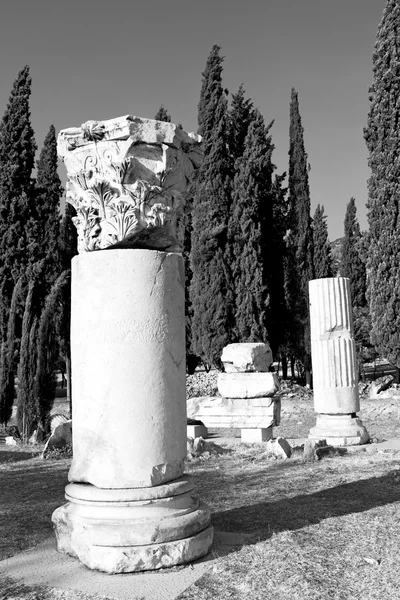 And the roman temple history pamukkale    old construction in as — Stock Photo, Image