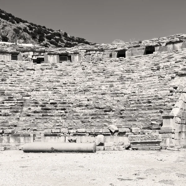 Archeologie divadlo v myra Turecko Evropě staré římské pohřebiště — Stock fotografie