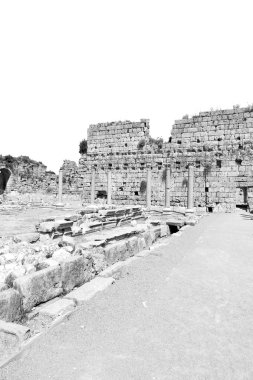  perge eski inşaat Asya Türkiye'de sütun ve roma