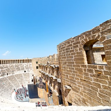  Aspendos ve Türkiye'nin Avrupa'nın eski tiyatro abstrac kırık