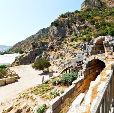  Nekropol ve yerli mezar taş Arkeoloji tiyatroda benim