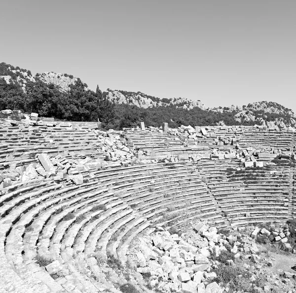 The old  temple and theatre in termessos antalya turkey asia sky — Stock Photo, Image