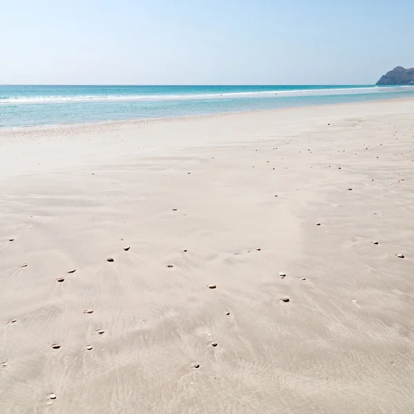 In oman coastline sea ocean   gulf rock and beach relax near sky — Stock Photo, Image