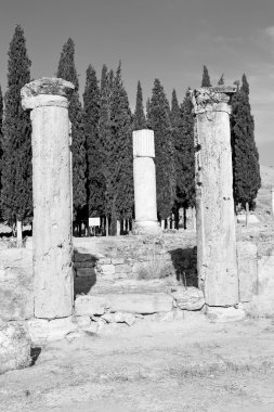 geçmiş pamukkale eski yapılar Asya Türkiye'de sütun 