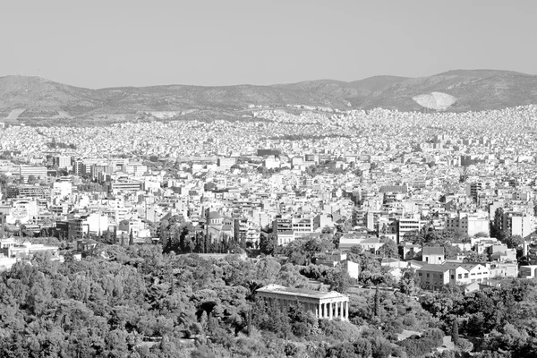 Oude en nieuwe architectuur in het oude Europa Griekenland congesti — Stockfoto