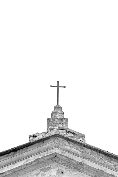 Parede abstrato cruz sagrada na itália europa e o céu b — Fotografia de Stock