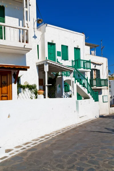 In the isle of greece antorini europe old house and white color — Stock Photo, Image