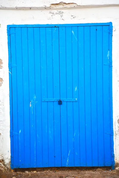 En afrique marocaine vieux port bois bleu ciel — Photo