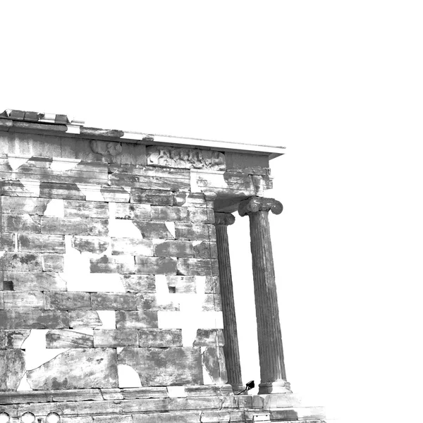 Старий до обертання і мармуровий цегла в Європі Акрополь і небо — стокове фото