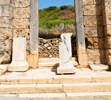 Perge eski yapılar Asya Türkiye'de sütun ve Roma 