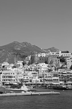 eski cyclades Adası Limanı ve tekne santorini naksos tarihinin