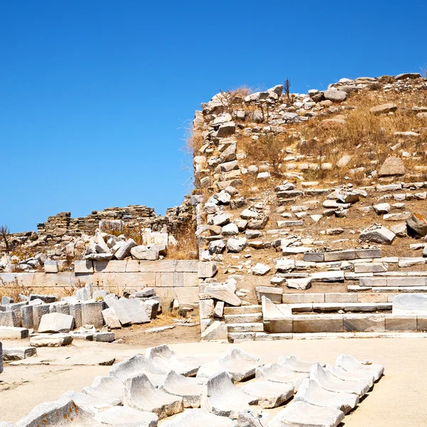 Archéologie à delos grec l'acropole historique et vieux rui — Photo