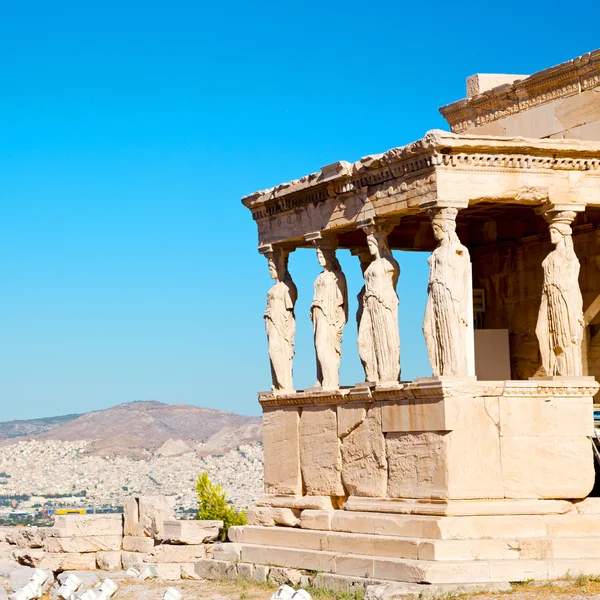 Estatua acropolis athens lugar e histórico en Grecia th — Foto de Stock