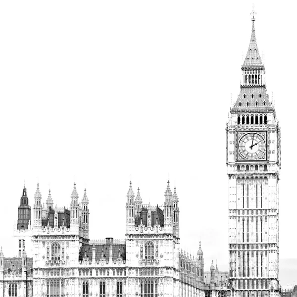 England  aged city in london big ben and historical old construc — Stock Photo, Image