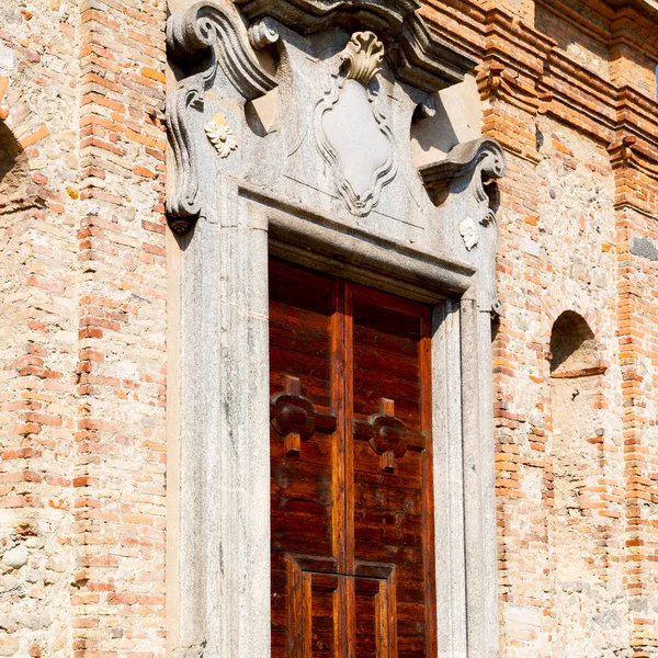 Detail in muur deur Italië land Europa architectuur en hout th — Stockfoto