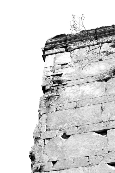 Stara Cegła towert i marmuru w Europie Ateny Akropol i niebo — Zdjęcie stockowe