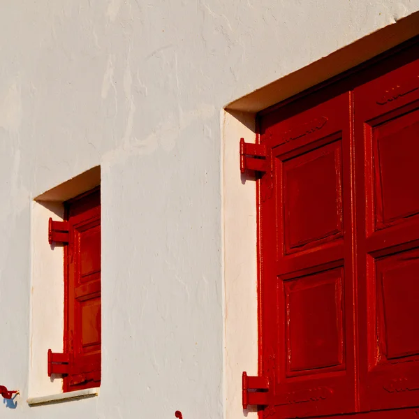 Greece janela antiga na europa arquitetura antiga e g — Fotografia de Stock