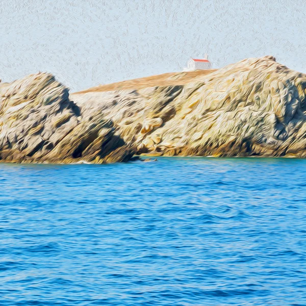 Froth and foam greece from the boat  islands in mediterranean se — Stock Photo, Image