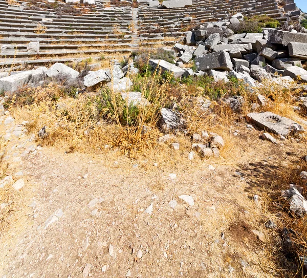El viejo templo y el teatro en termessos antalya pavo asia cielo — Foto de Stock