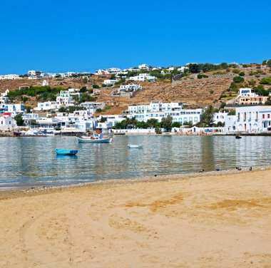 eski cyclades Adası Limanı ve tekne santorini naksos tarihinin