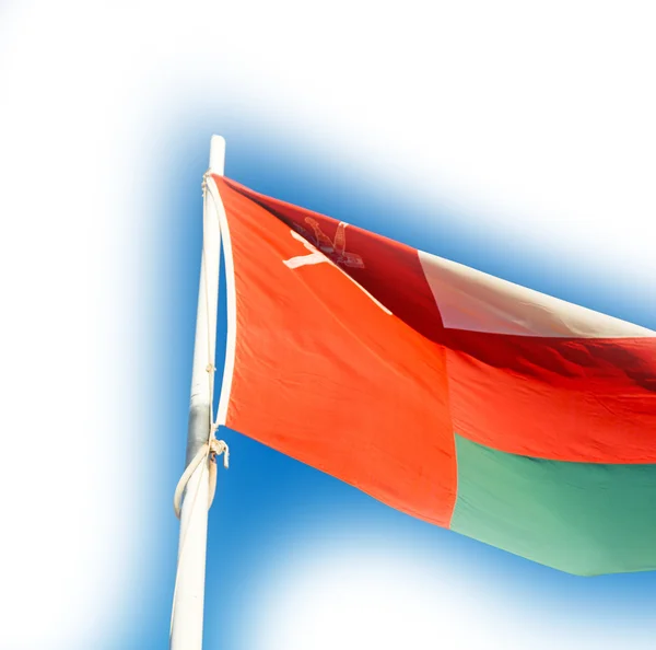 In oman waving flag and the cloudy sky — Stock Photo, Image