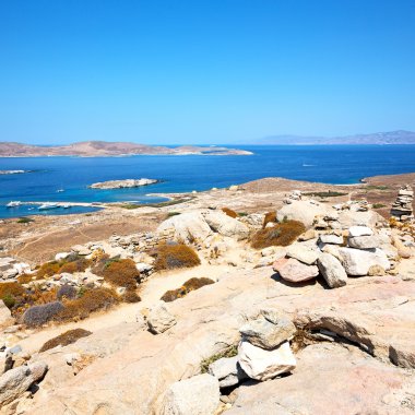 delos Yunanistan ünlü historycal Akropolis ve eski berbat s