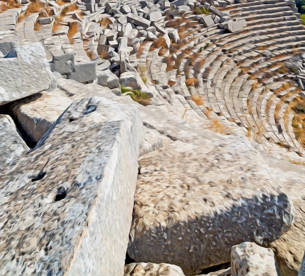 Eski tapınak ve termessos antalya Türkiye Asya gökyüzü tiyatroda — Stok fotoğraf
