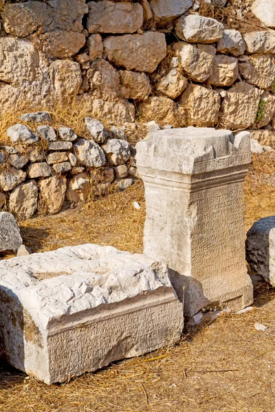 Porta arbusto na grécia e templo romano — Fotografia de Stock