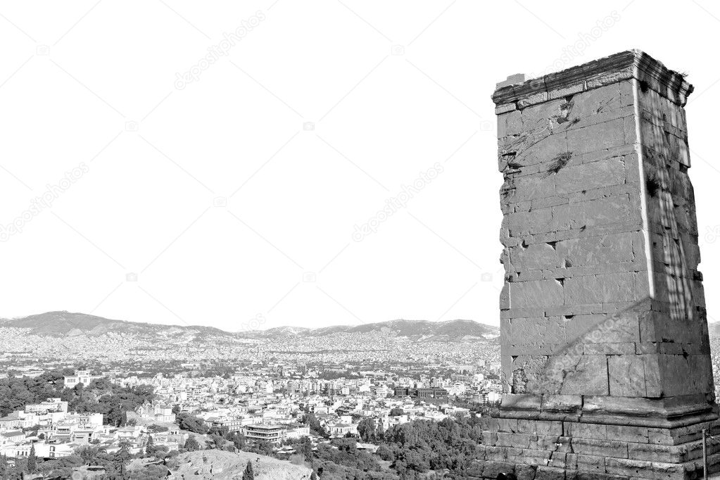 ancient  town and new architecture in the old europe greece  con