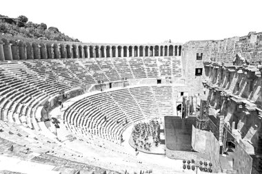  Aspendos ve Türkiye'nin Avrupa'nın eski tiyatro abstrac kırık