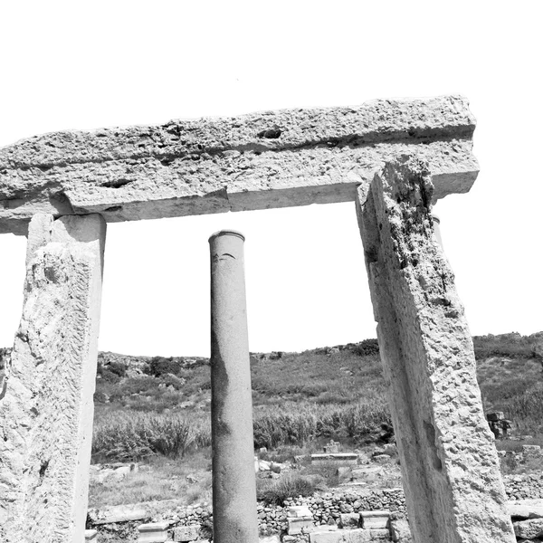 In  perge old construction asia turkey the column  and the roma — Stock Photo, Image