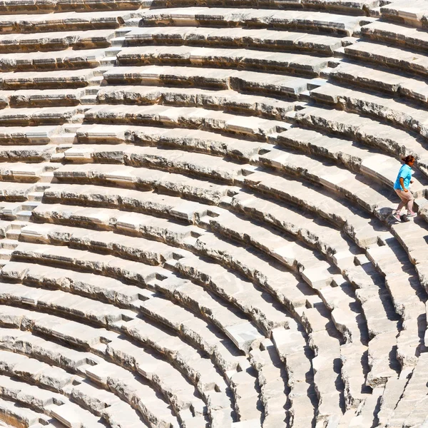 I Turkiet Europa aspendos gamla teatern abstrakt texturen av st — Stockfoto