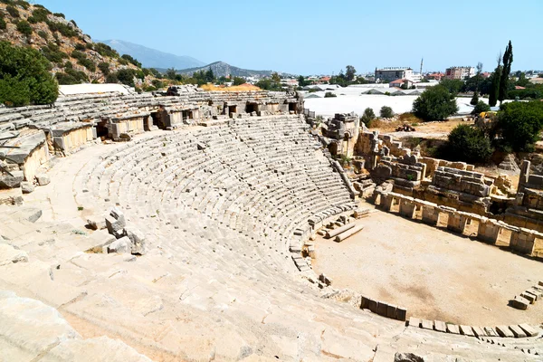 Arkeologi theater i myra Turkiet Europa gamla — Stockfoto