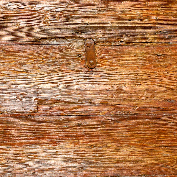 In italy  europe  home texture of a  wooden  door and nail — Stock Photo, Image