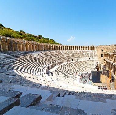  Aspendos ve Türkiye'nin Avrupa'nın eski tiyatro abstrac kırık